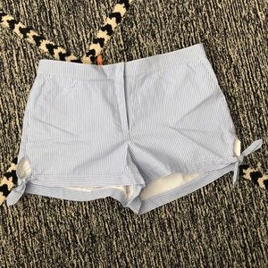 LOFT side tie bow seersucker ties short